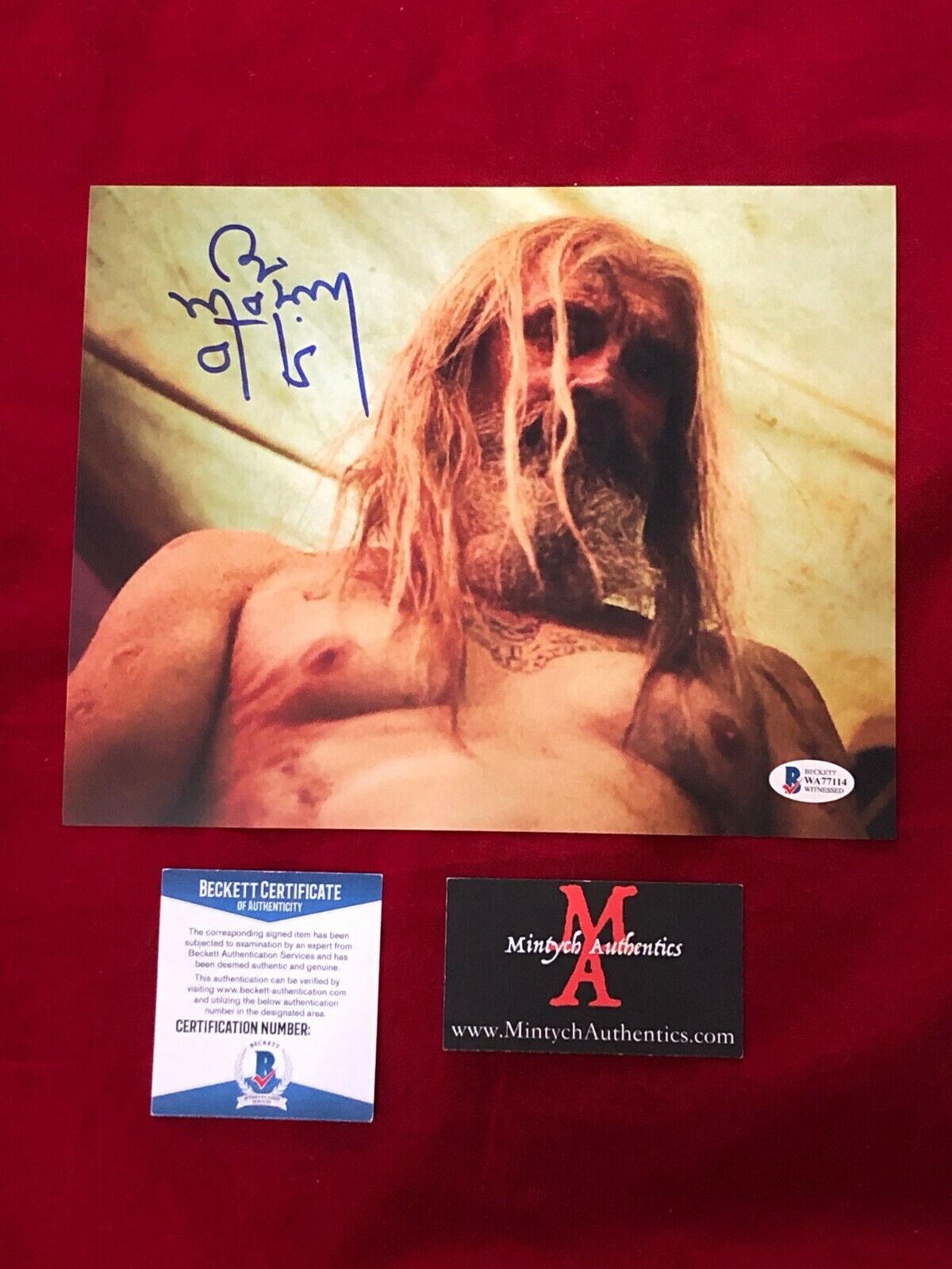 BILL MOSELEY SIGNED 8X10 Photo Poster painting! 3 FROM HELL! BECKETT COA! OTIS! HORROR! ZOMBIE!