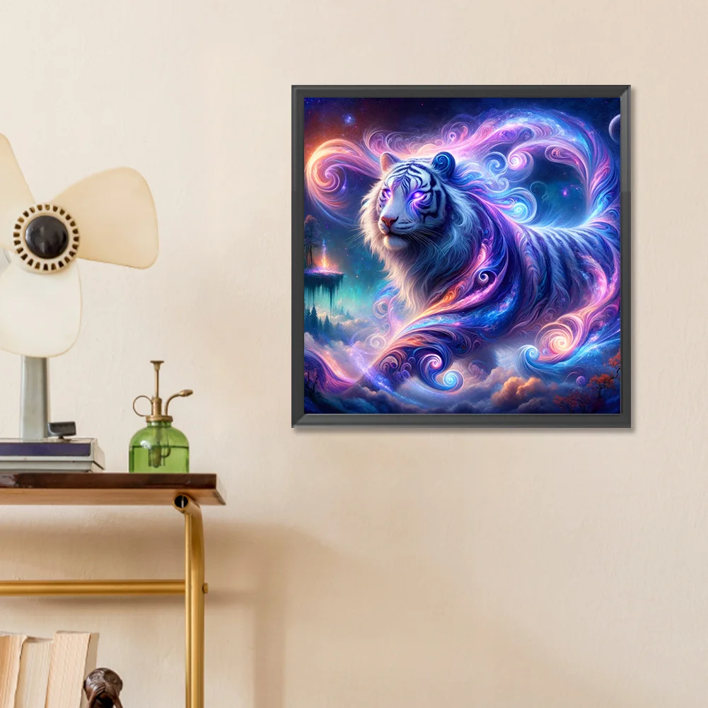 Diamond Painting - Full Round Drill - Purple Tiger(Canvas|30*30cm)