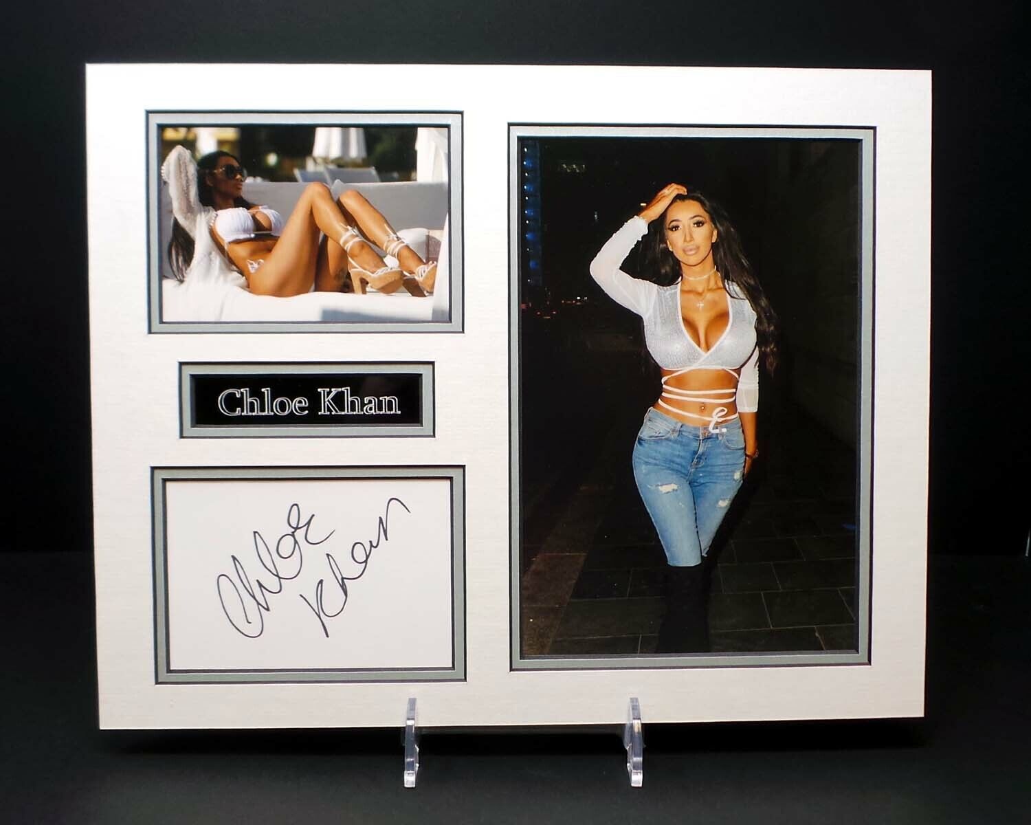 Chloe KHAN Signed Mounted Photo Poster painting Display 3 AFTAL RD COA Playboy Glamour Model