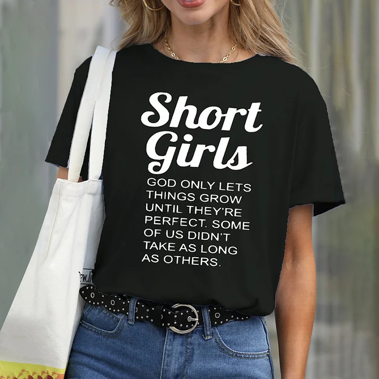 Short Girls Crew Neck Casual T-Shirt