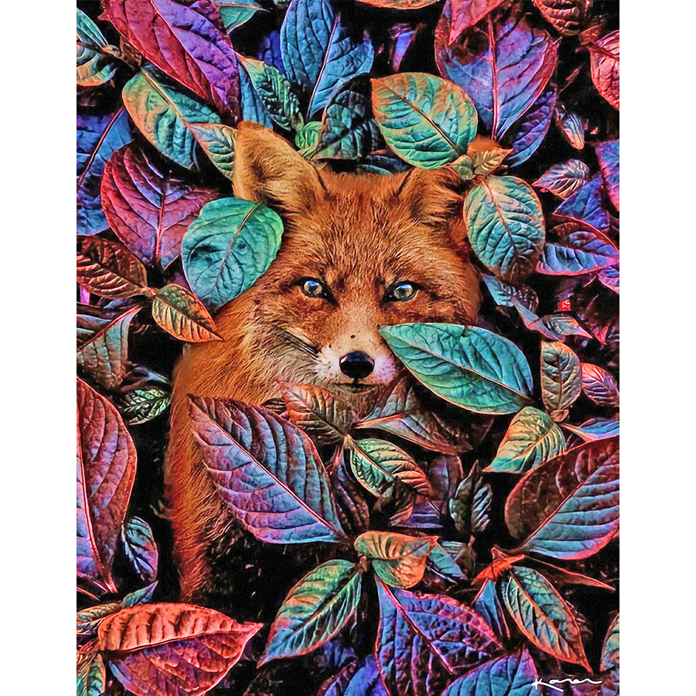 

Flower Bush Fox - Round Drill Diamond Painting - 40*50CM, 501 Original