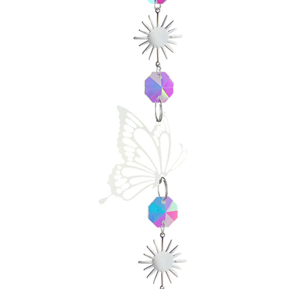 Wind Chime Crystal Light Catcher Butterfly Devil Eye Ornaments Home Decor