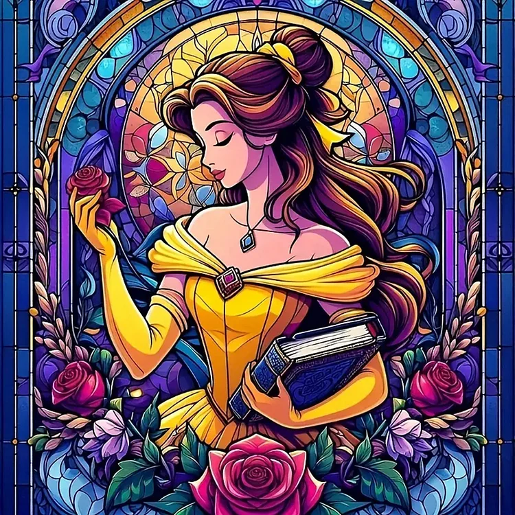 Princess Belle 40*40CM (Canvas) Full Round Drill Diamond Painting gbfke