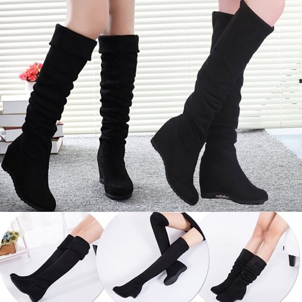 Autumn Winter Women Shoes Over The Knee Tall Long Boots Sexy Wedge High Heeled Boots - Shop Trendy Women's Clothing | LoverChic