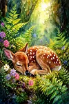 Luxury AB Velvet Diamond Painting Kit - Deer in the Forest