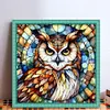 Glass Painting-Owl-11CT Stamped Cross Stitch 40*40cm/15.75*15.75in tapestrymarket