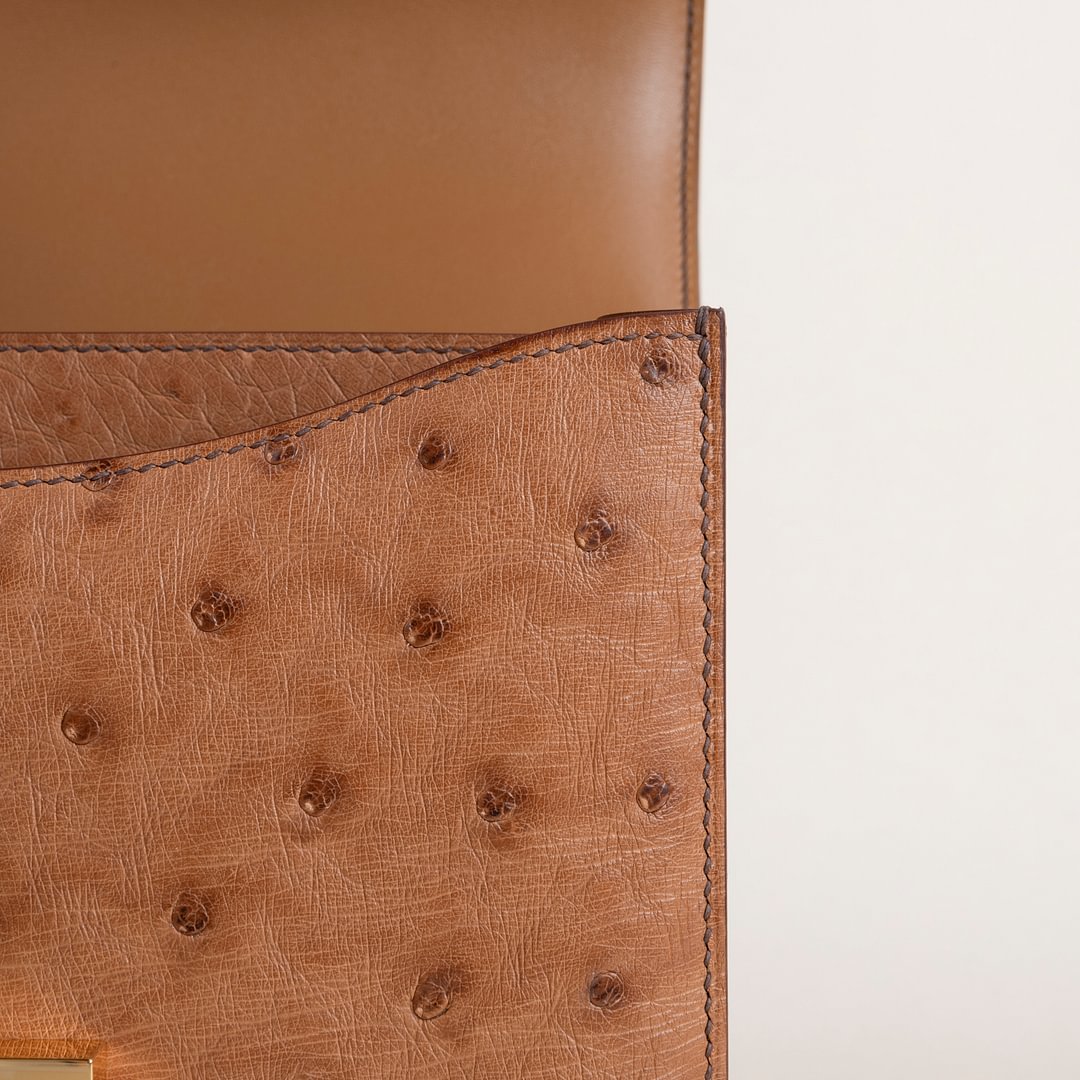 Constance 24CM Ostrich 35 Cognac GHW