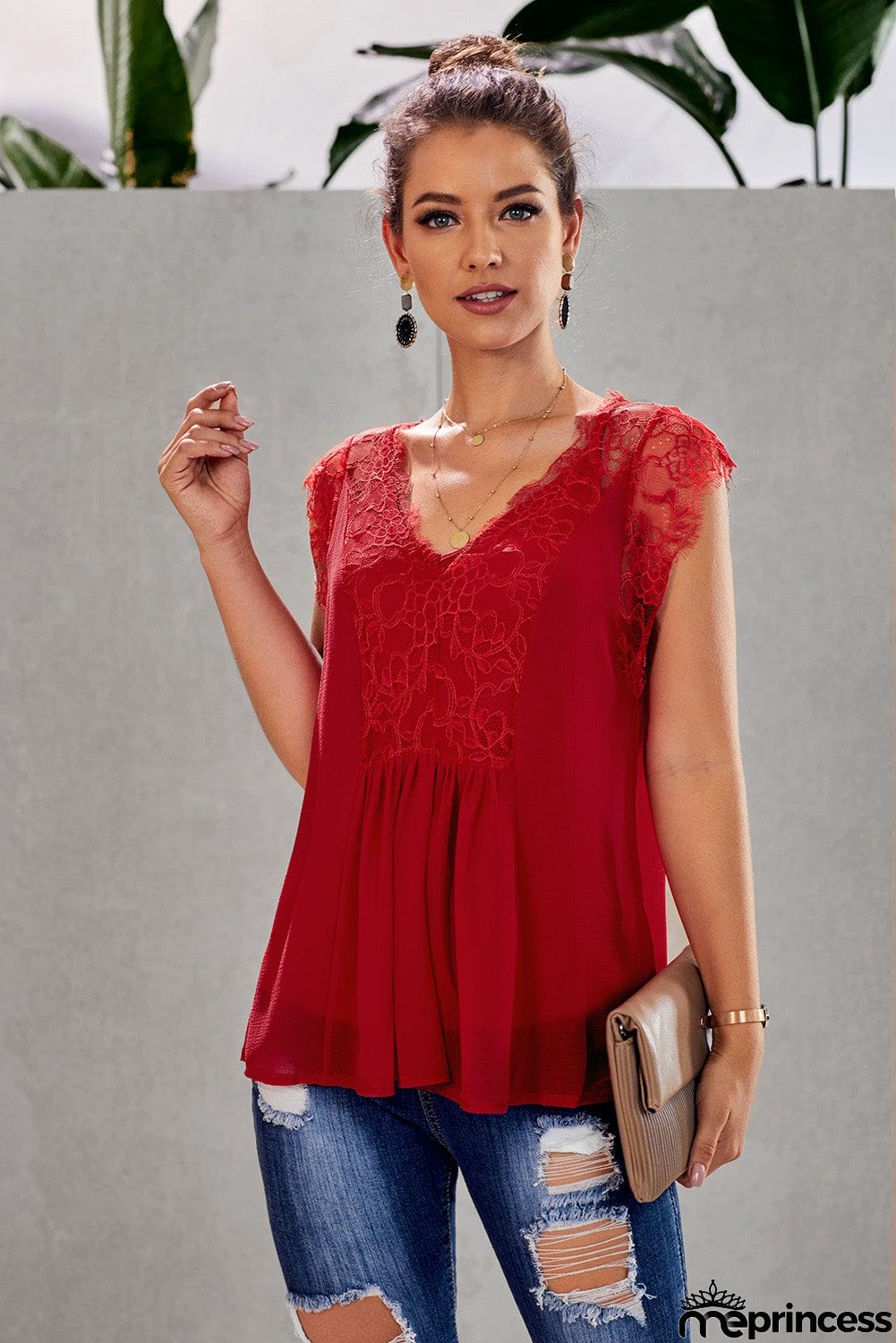 From A Dream Lace Tank Top with Vest