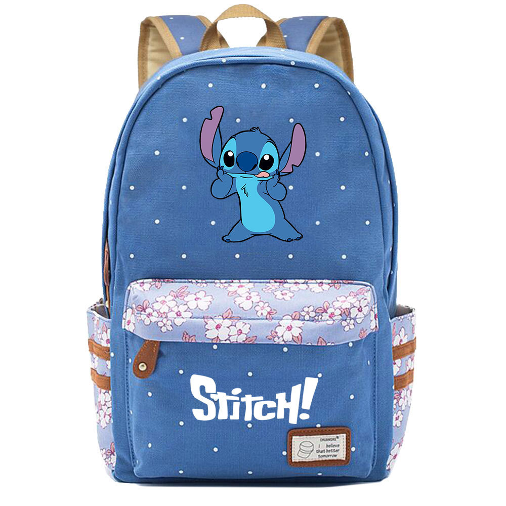 Stitch-Inspired School Backpack with Double Side Pockets | Cute and Stylish for Leisure Travel | Large Capacity-Mayoulove