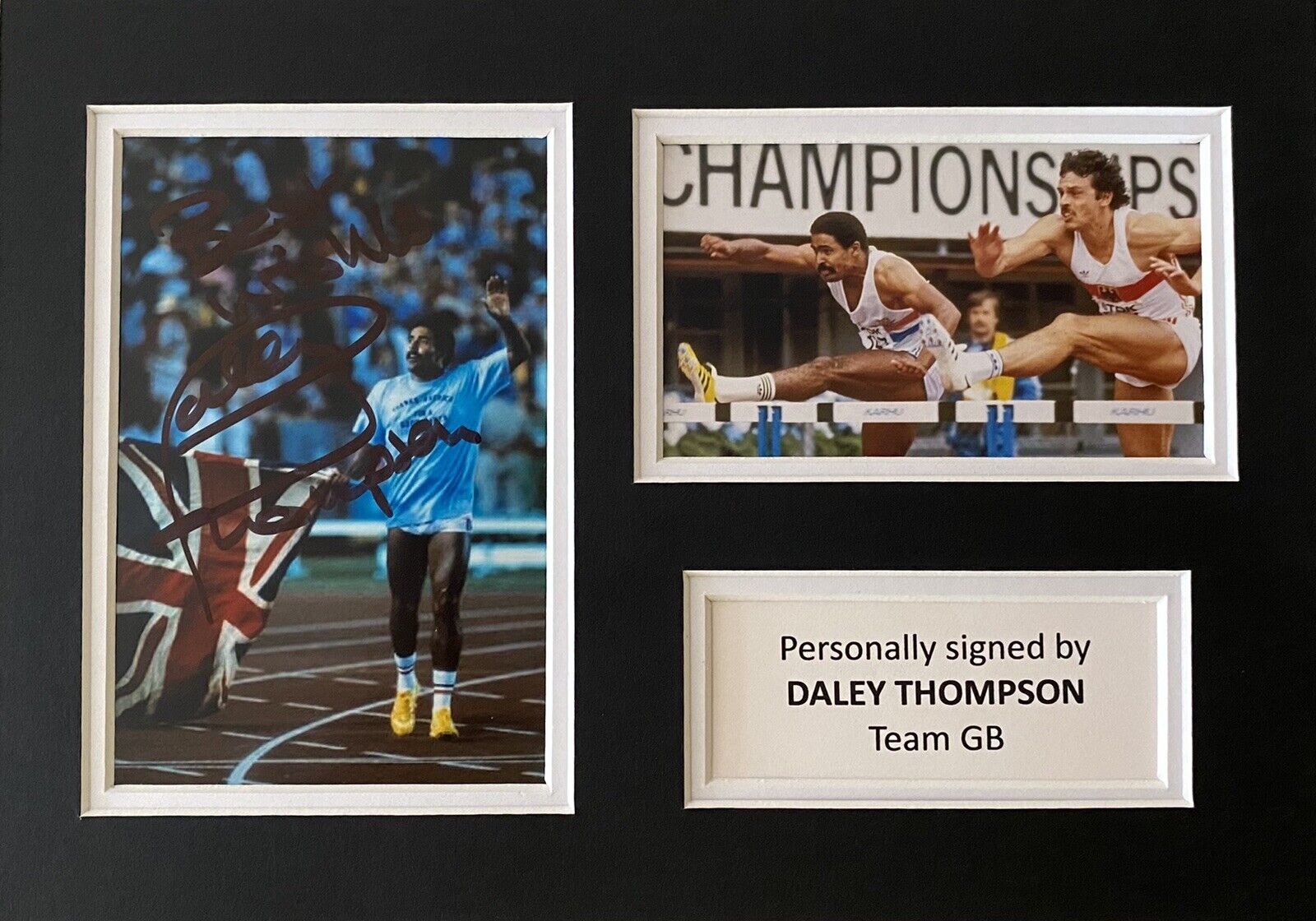 Daley Thompson Hand Signed Photo Poster painting In A4 Mount Display - Olympics - Team GB 2