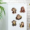 6Pcs Gorilla Diamond Painting Fridge Magnet Diamond Art Magnets Decals Kit