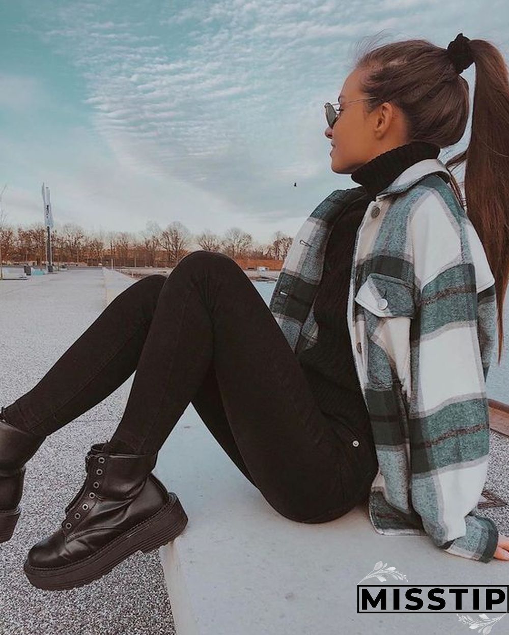 Classic Thick Colorblock Checked Button Down Shirt Jacket Woolen