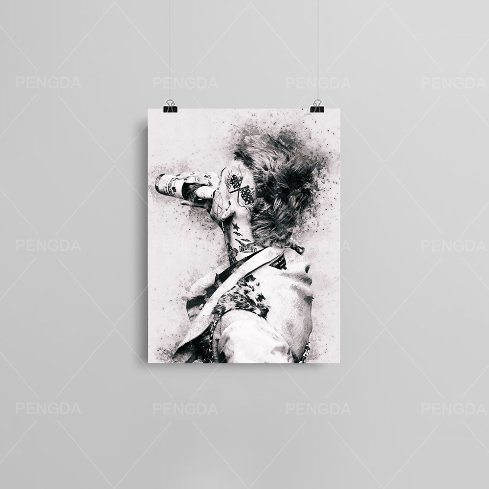 Canvas Poster Painting Lil Peep Handsome Wall Art Prints Drink Modular Black Cool Pictures Home Decoration For Living Room Frame