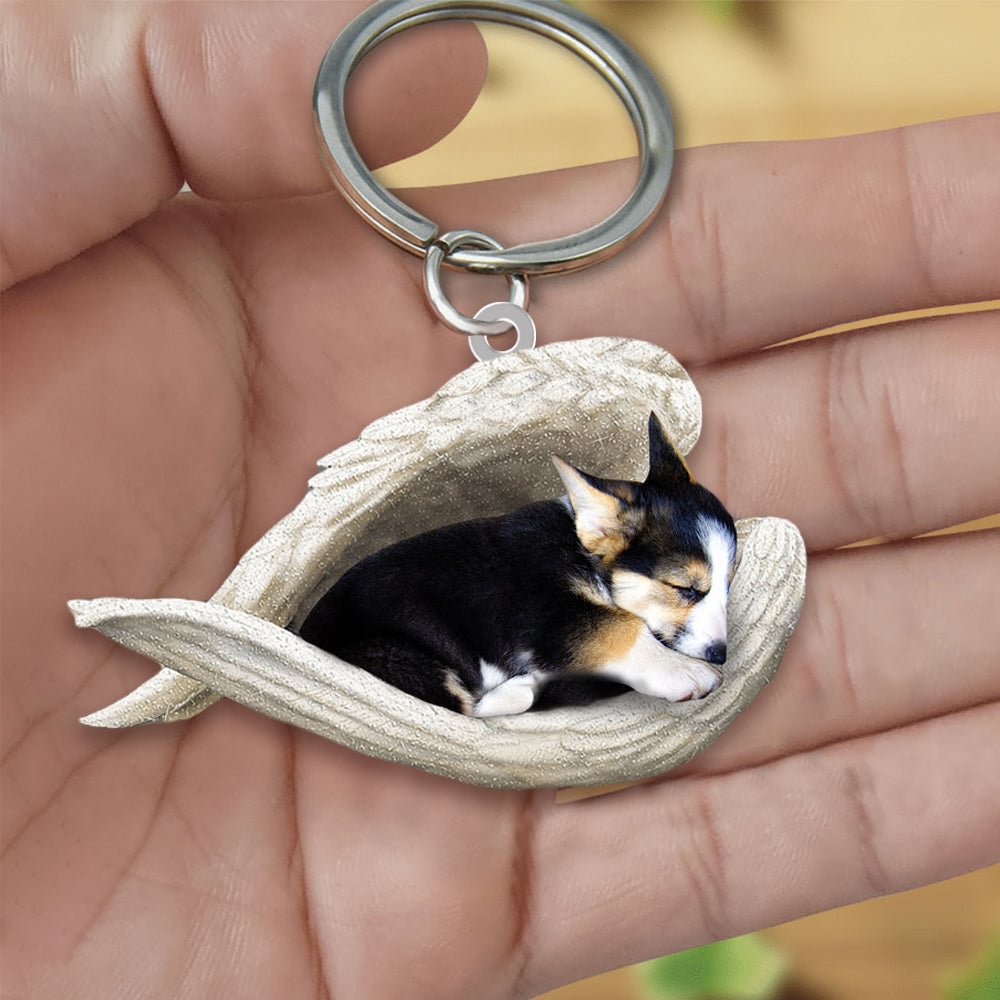 Tricor corgi Sleeping Angel Acrylic Keychain