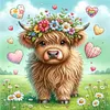 Highland Cattle Wearing A Wreath-11CT Stamped Cross Stitch 40*40cm/15.75*15.75in tapestrymarket