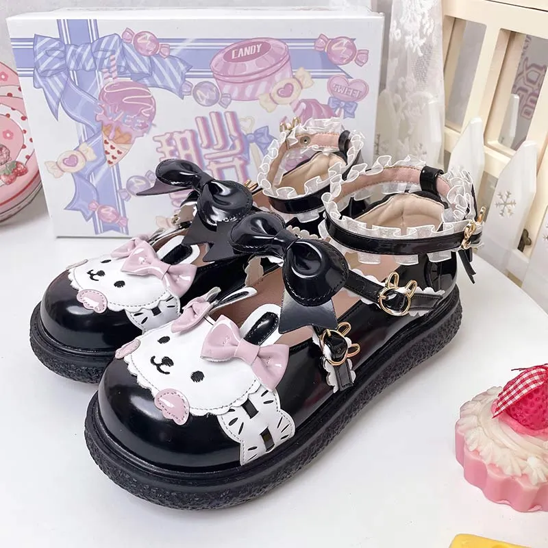 Round Toe Bunny Lolita Mary Janes Shoes