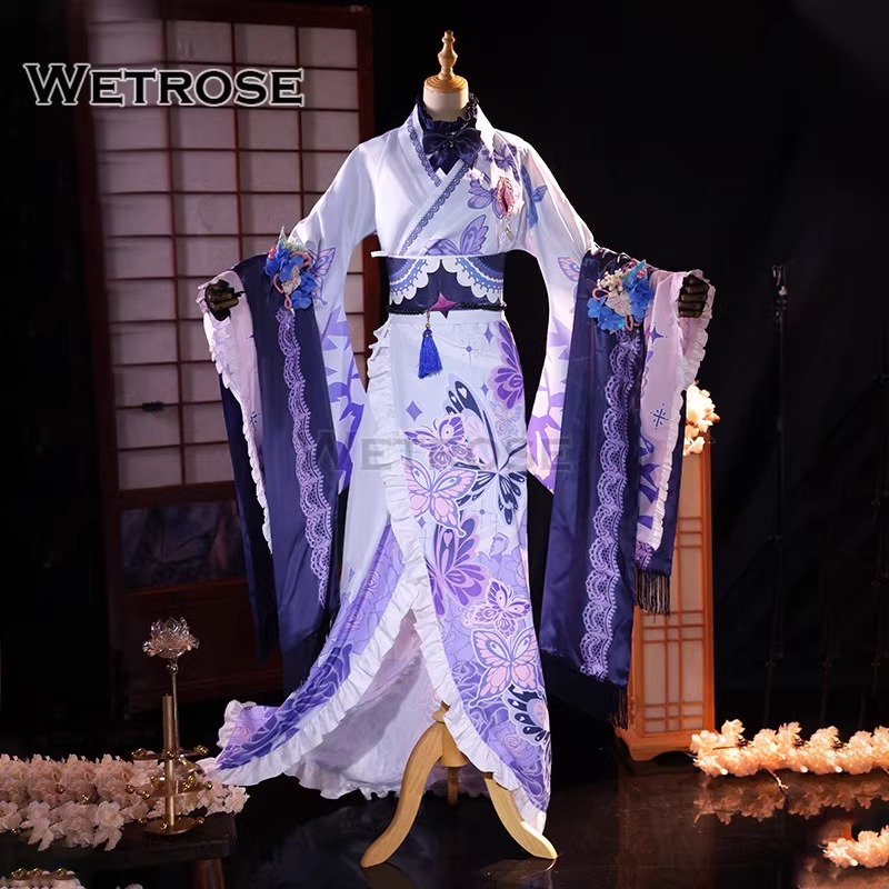 [Wetrose] In Stock Hololive EN Vtuber Koseki Bijou 古石ビジュー コスプレ Kimono Outfit Cosplay Costume Wig Full Set