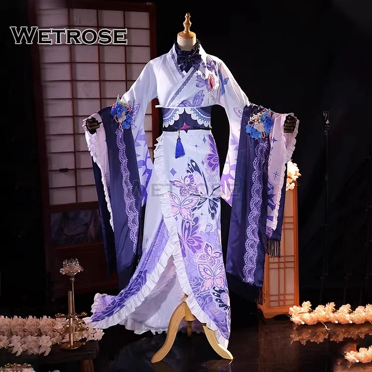 【Wetrose】In Stock Hololive EN Vtuber Koseki Bijou 古石ビジュー Kimono Outfit Cosplay Costume Wig Full Set  Wetrose Cosplay