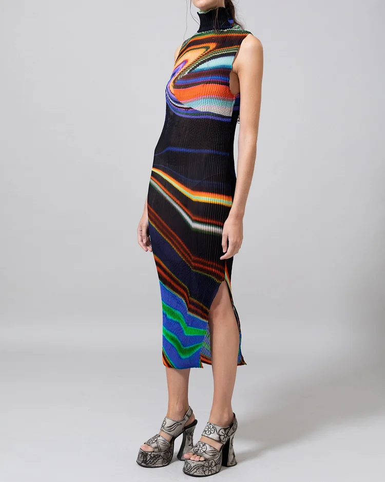 Side slit midi dress