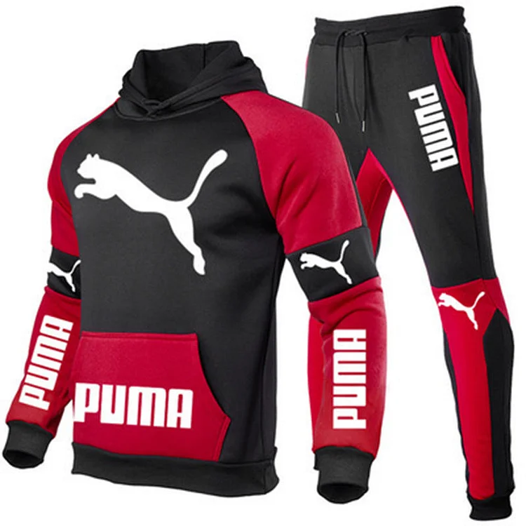 Unisex Puma Patchwork Sports Suit Casual Two-piece Suit