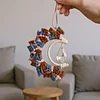 DIY Bohemian Macrame Suncatcher Handmade Hanging Decor Craft Kit Wear Resist Hand Woven Crystal Moon Pendant Braided Sun Catcher Crystals Charm For Home Decor Gift Office