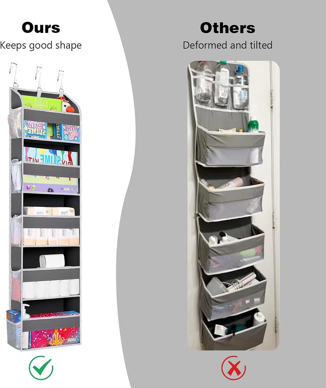 👍The Door Storage Organizer with 5 Pockets 10 Mesh Pockets