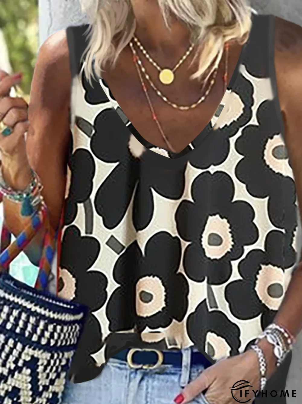 Cold Shoulder Cotton Vacation Loose Tank & Cami | IFYHOME