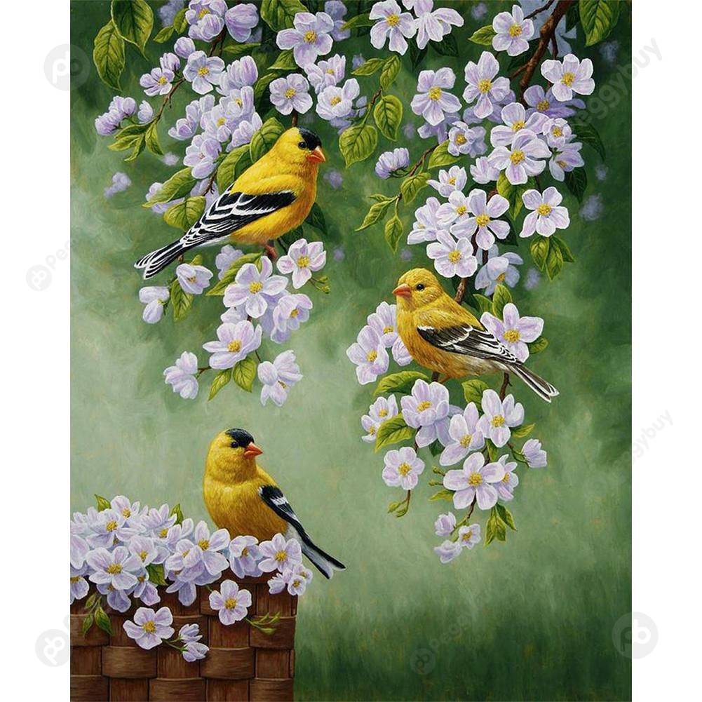 

30*25CM Special Shaped Diamond Painting-Bird Flowers, 501 Original