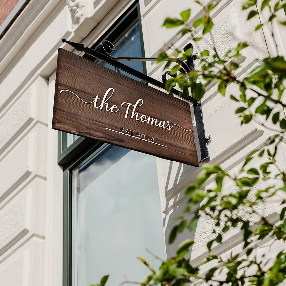 Custom Wooden Store Sign Decor Home Signs Family Wood Wall Plaque Wood Art Home Decor Wall Decoration Welcome Front Door Sign