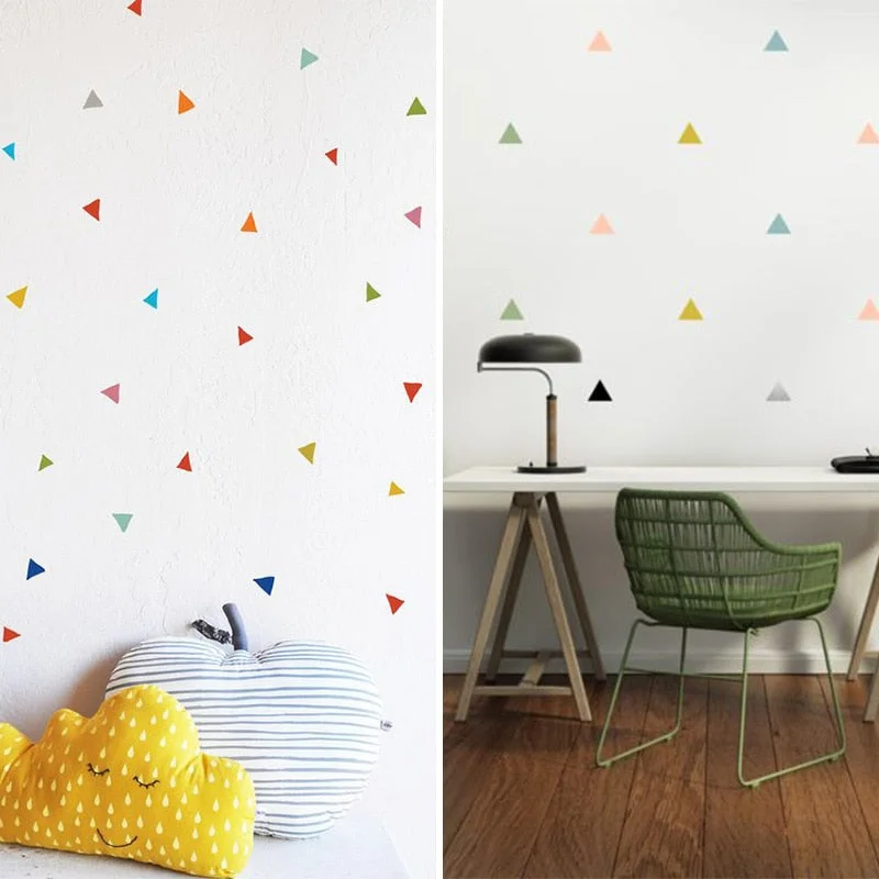Triangles Wall Sticker For Kids Room Baby Room Wall Decal Stickers Nursery Boy Room Decorative Stickers Kids Bedroom Home Decor