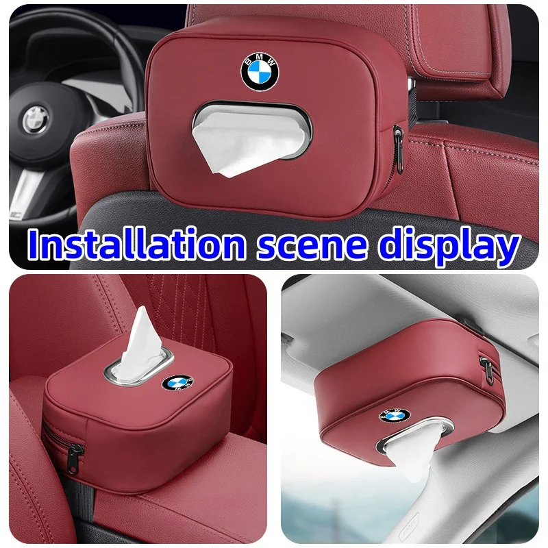 Car Multifunctional Leather Tissue Box