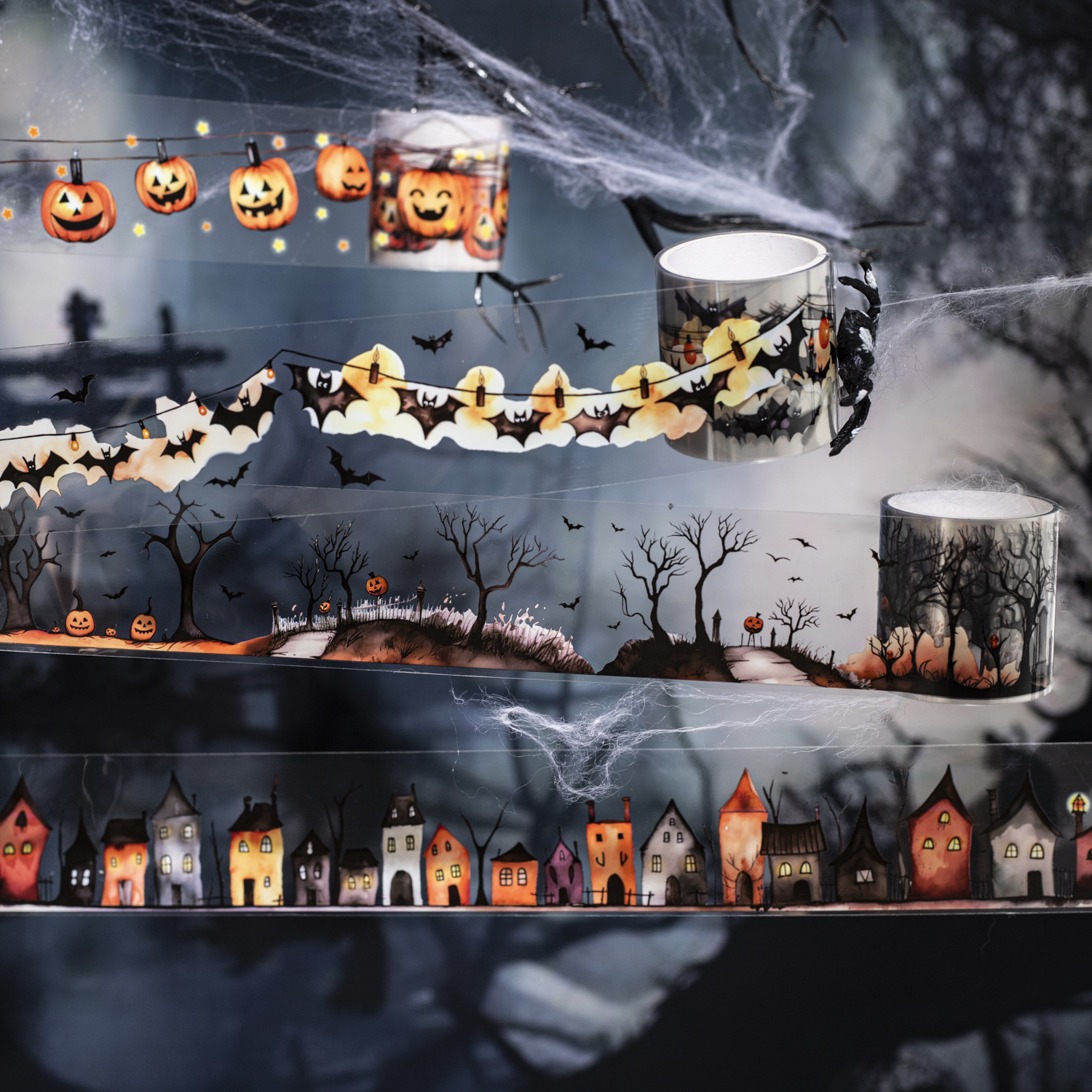 PET 테이프 - 40mm*200cm 해피파티 시리즈 다크 고딕 할로윈