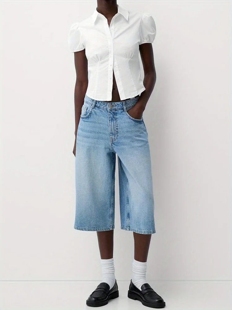 Vintage Plaid Cap Sleeve Fitted Blouse Tops Cottage Aesthetic Y2k Button Up T-Shirt Y2k Gingham Crop Tops Women Retro Tee