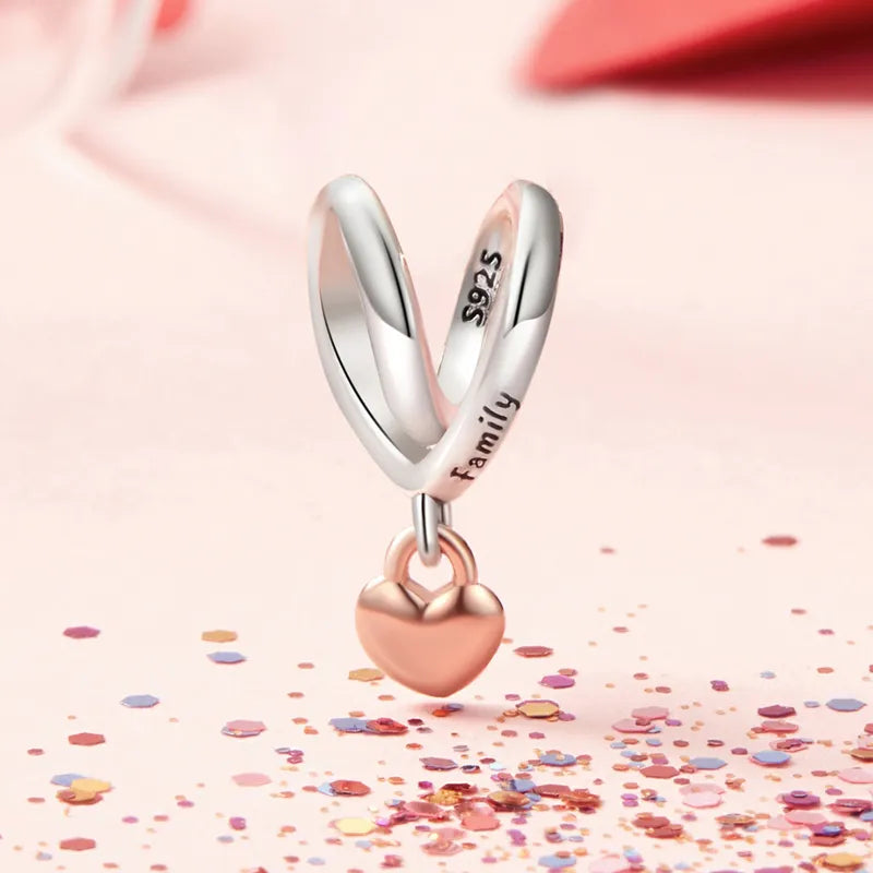 1 Piece 12 * 15mm Hole 4~4.9mm 925 Sterling Silver Heart Shape Polished Pendant Jewelry Accessories