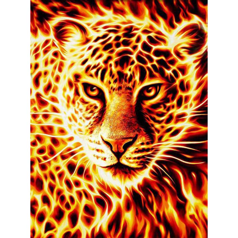 

Flaming Tiger - Square Drill Diamond Painting - 30*40CM, 501 Original