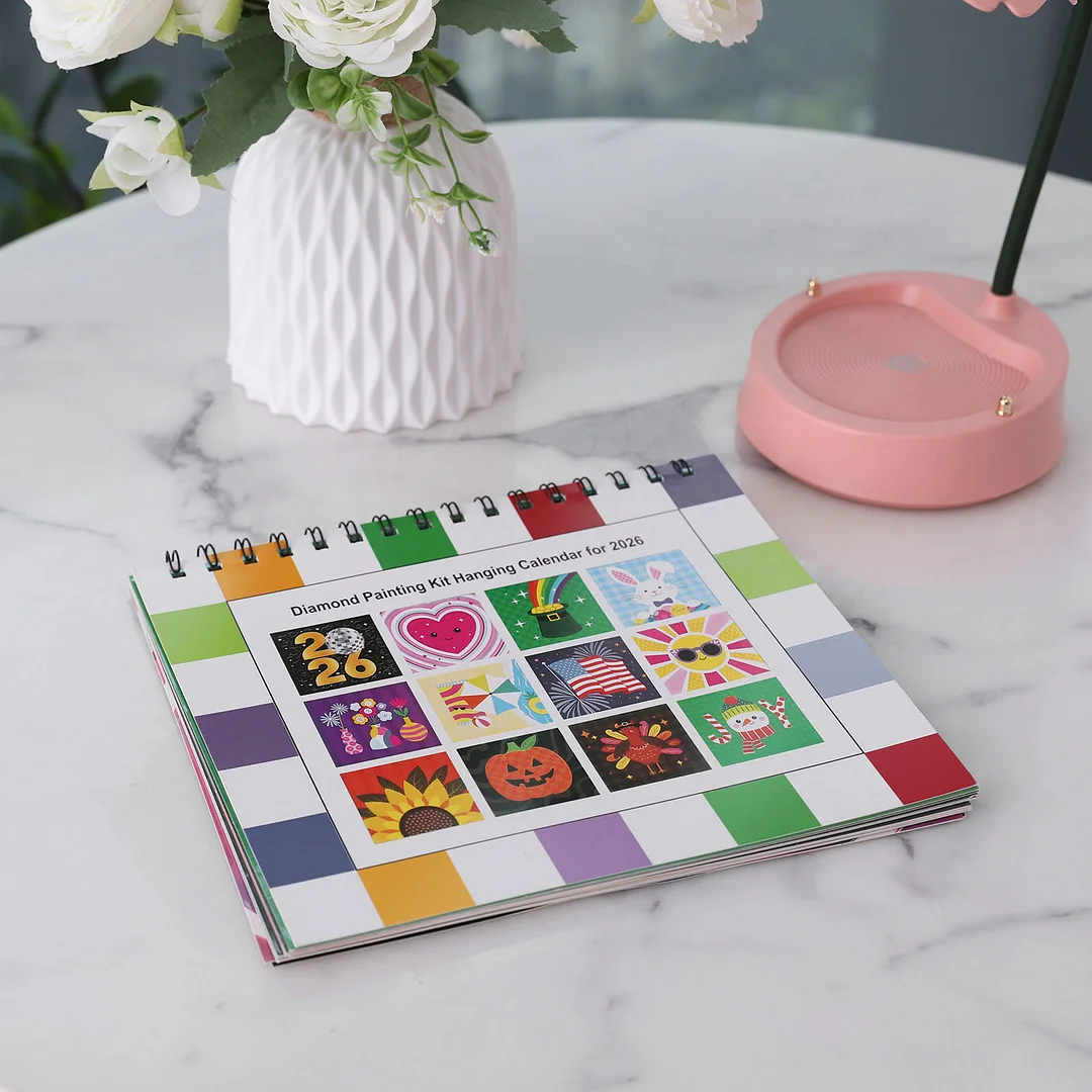 2026 Diamond Art Painting Calendar DIY Wall Calendar 12-Month Flip Wall Calendar