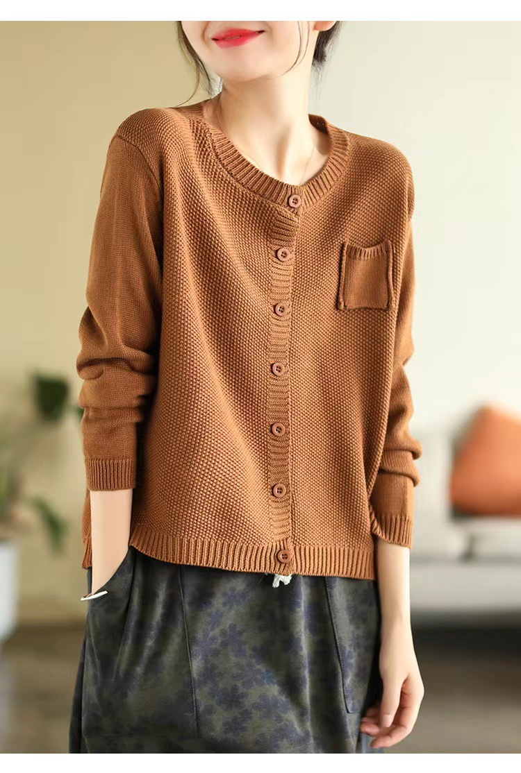 Chicfifth Sweater Women Winter Long Sleeve High Quality Autumn Vintage Top Knitted Cardigan
