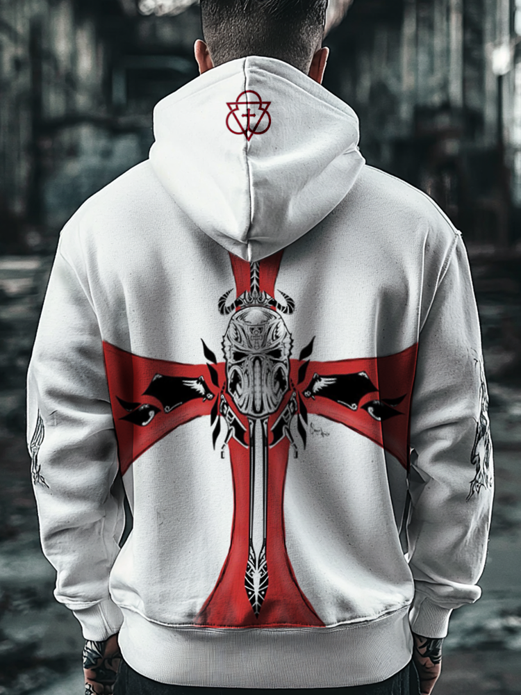 Crusader Style 3D Printed Design Totem Retro Unisex Casual Sports Hoodie / Rvogue / Rvogue