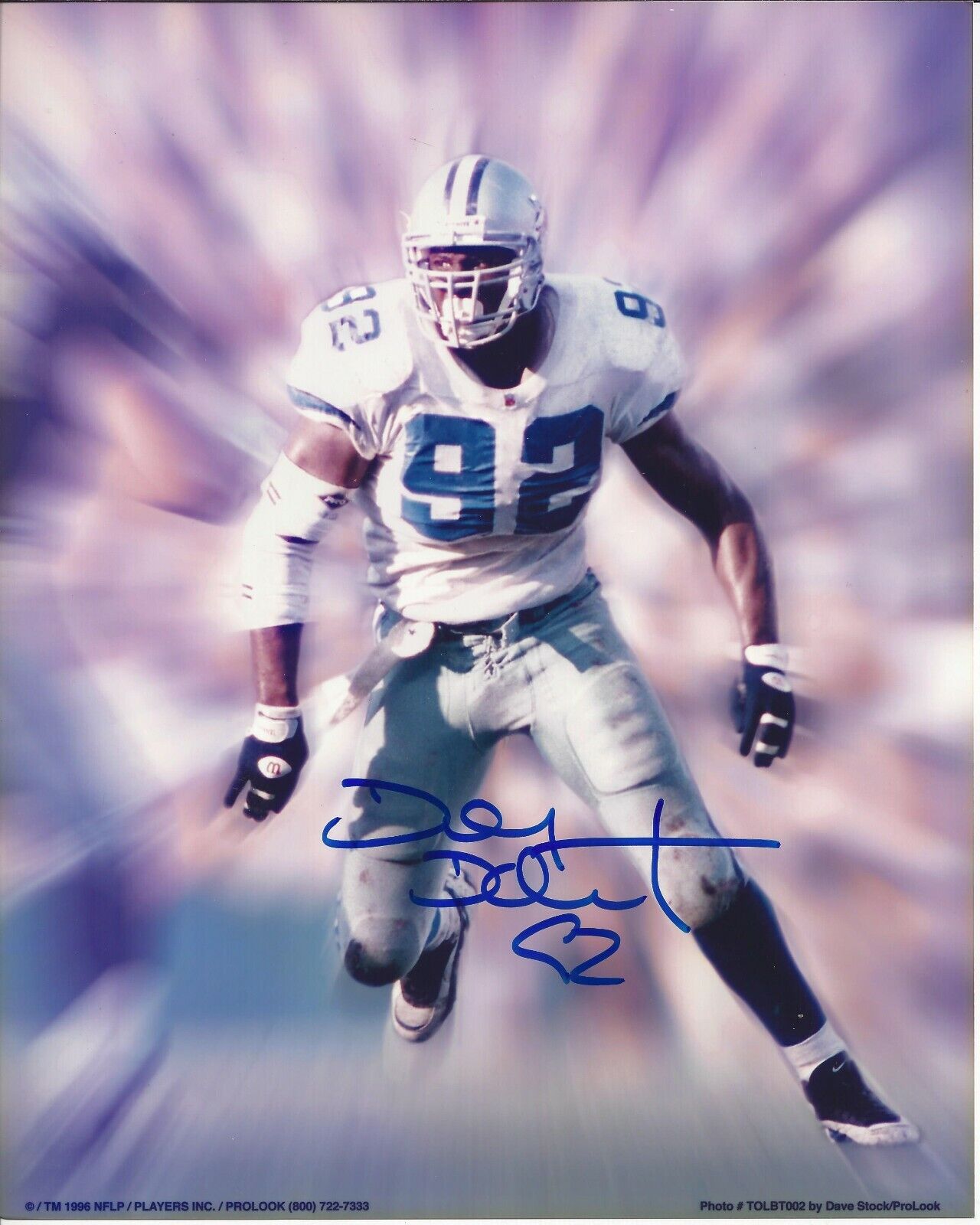 8x10 Autographed tony Tolbert Dallas Cowboys S024