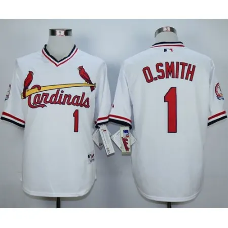Cardinals #1 Ozzie Smith White 1982 Turn Back The Clock Stitched MLB Jersey
