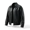Men's Stylish Leather Jacket Casual Zip Up Biker Outerwear Coat Cropped Style by Inlyline