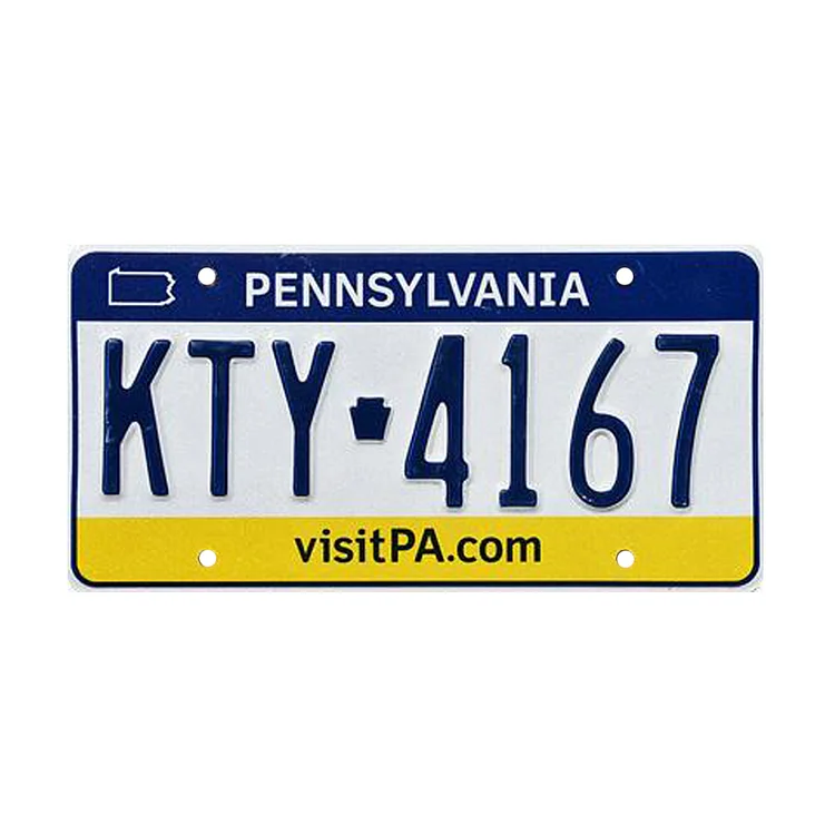 Pennsylvanie - permis de plaque de voiture ancienne - 5.9x11.8inch
