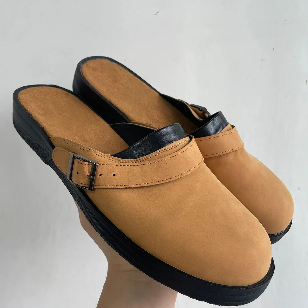 Breakj Breakj Bottom Slope And Generous Head Behind The Empty Shallow Mouth Men Casual Big Size Single Shoes Sandals Slippers