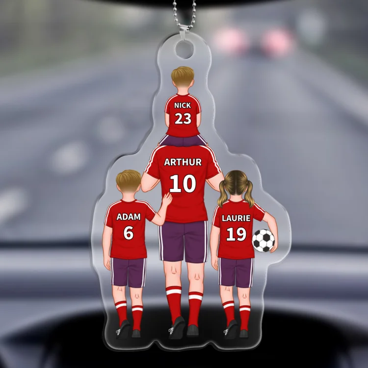 Portachiavi/Pendente acrilico da calcio con 2-4 nomi personalizzati Regali per la festa del papà | Jessemade