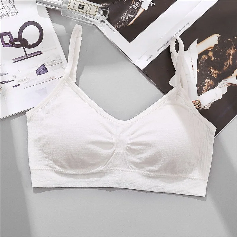 Women Tank Crop Top Sexy Camis Female Padded Tank Top Lingerie  Adjustable Strap Ruched Seamless Underwear Push Up Brassiere