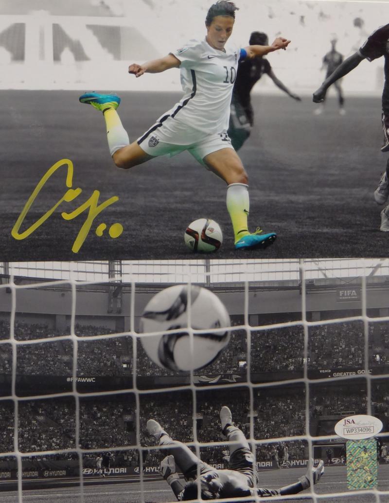 Carli Lloyd Autographed *Yellow Team USA 8x10 Dual Shot Photo Poster painting- JSA W Auth