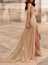 Split-Side Gauze Off-The-Shoulder Maxi Dresses