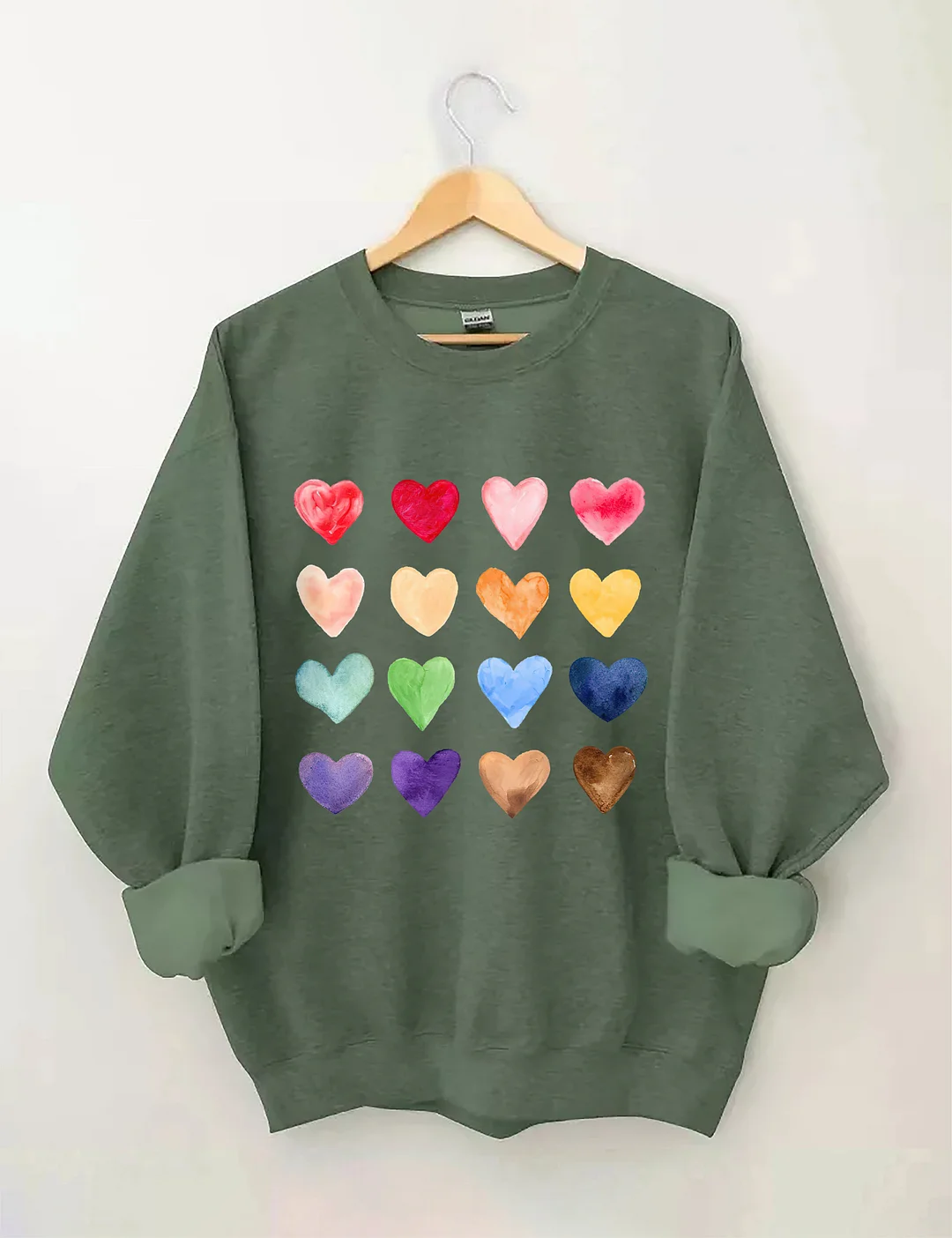 Watercolor Hearts Valentine's Day Sweatshirt