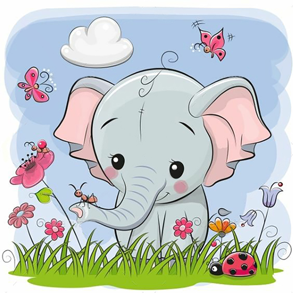 

Elephant - Round Drill Diamond Painting - 30*30CM, 501 Original