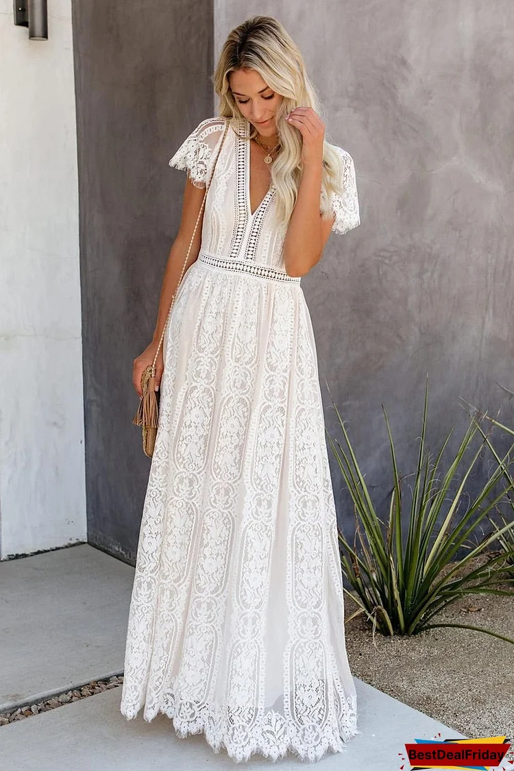 BestDealFriday White Fill Your Heart Lace Maxi Dress P1482021